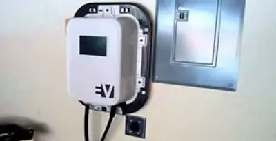 Electric car charger installation with wall-mounted EV charging station in Saint Petersburg, FL