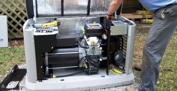 generator installation service showing technician connecting and configuring generator components in Saint Petersburg, FL